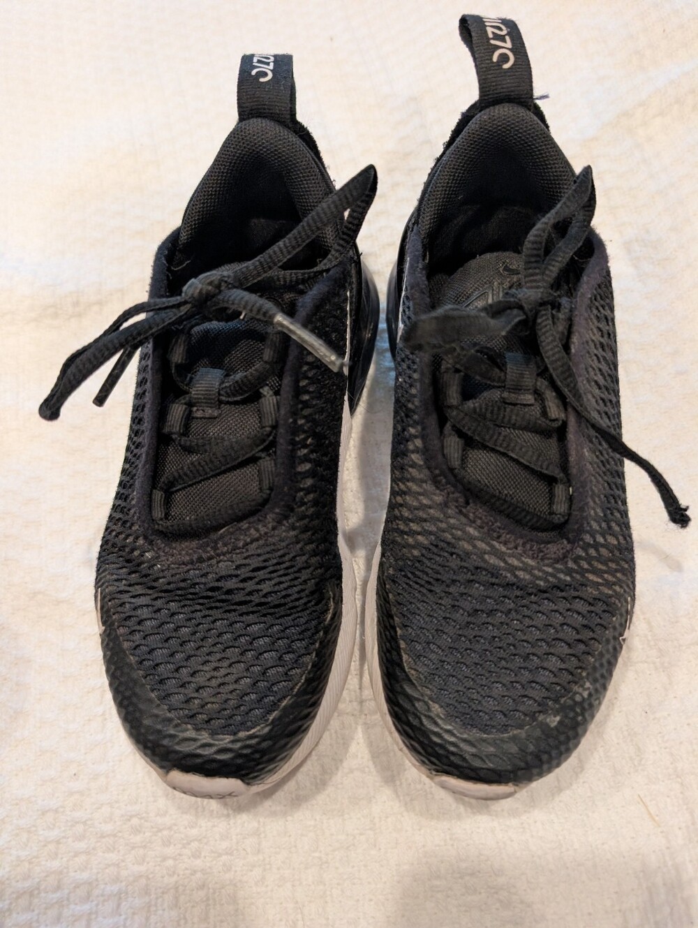 NIKE Air Max 270 Black Athletic Mesh Sneakers - Breathable Lightweight Trainer